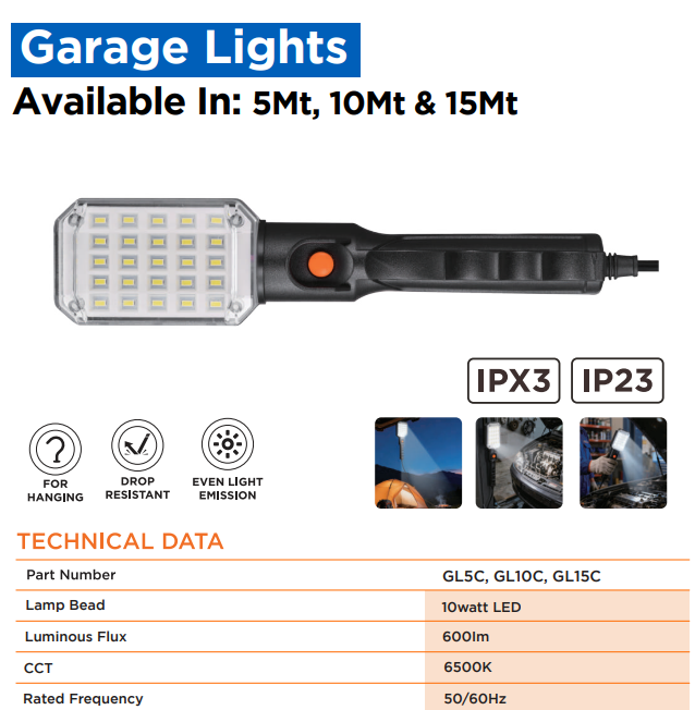 GARAGE LIGHT 05 MTR CLARKE