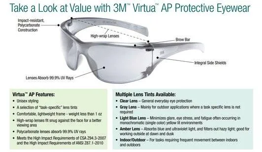 3M™ Virtua™ AP Protective Eyewear 11815-00000-20 Gray Hard Coat Lens