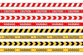 CAUTION TAPE RED/YELLOW/BLUE 30CM 12"