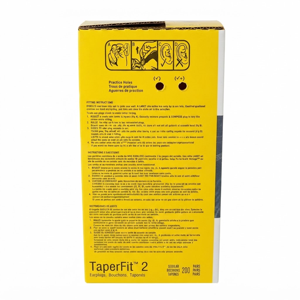 3M™ E-A-R™ TaperFit™ 2 Earplugs, Corded, Regular 200PAIR/BOX