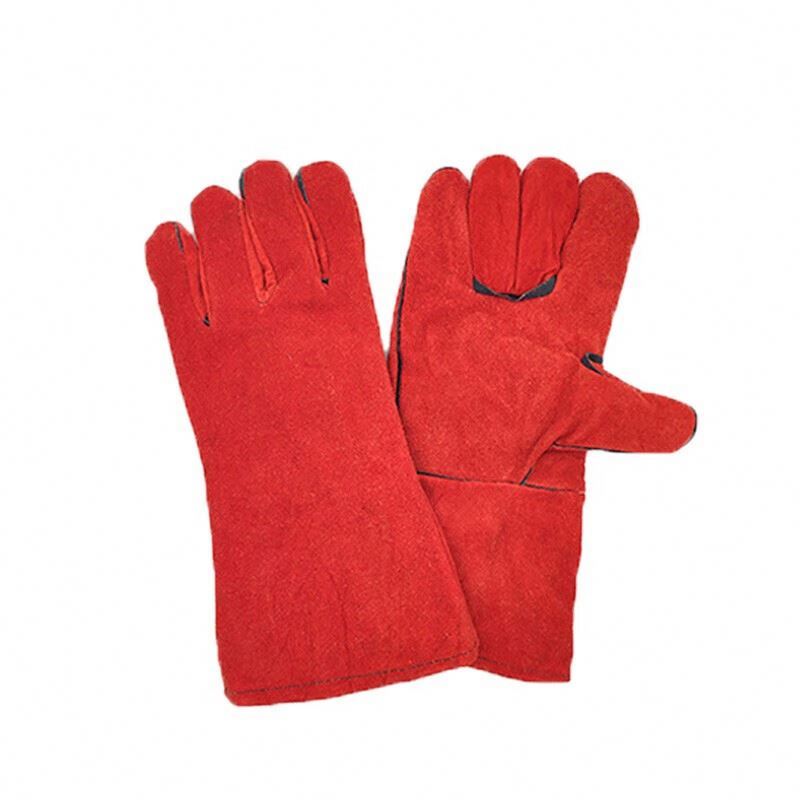 WELDING GLOVES RED COLOR WITH PIPING -16 SIZE