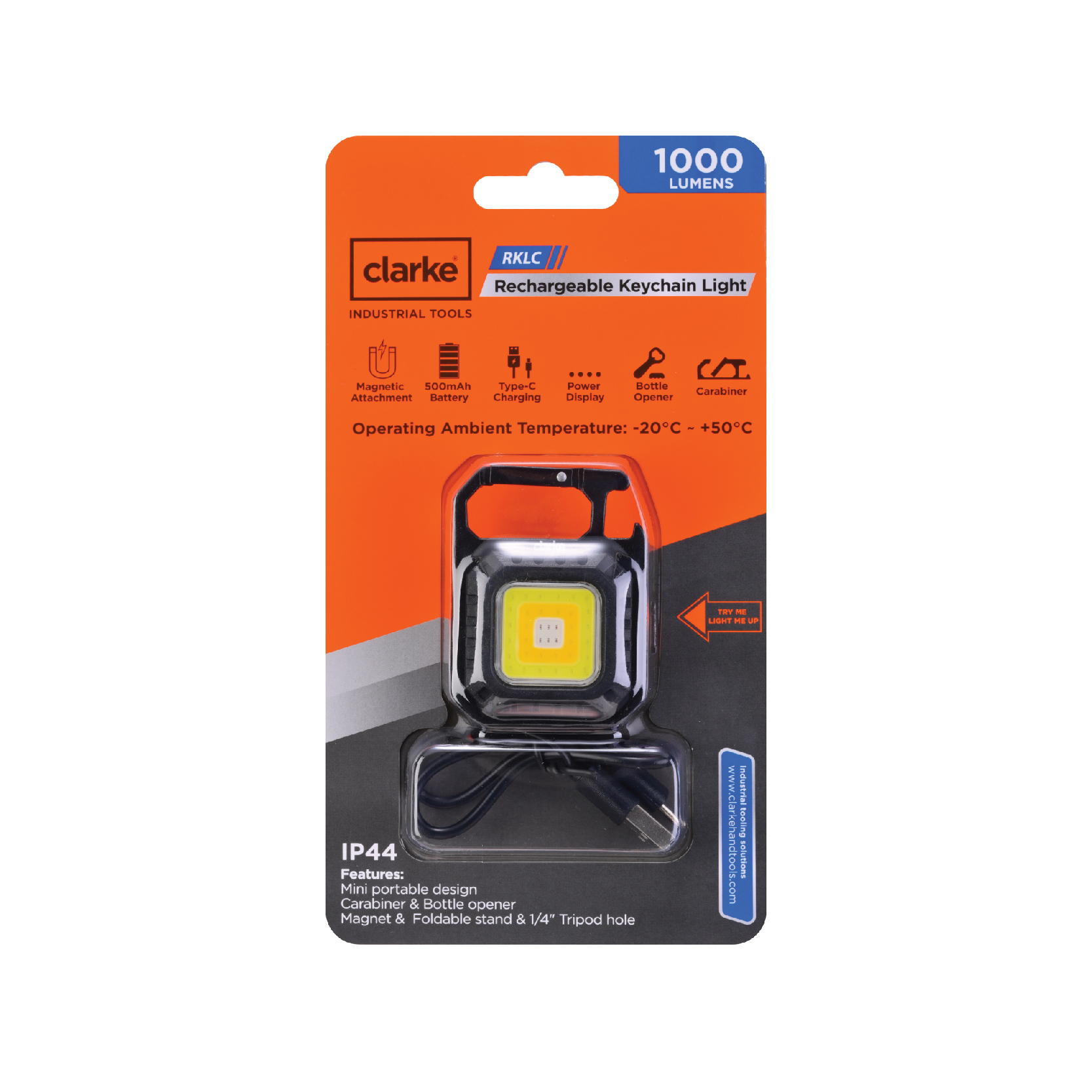 RECHARGABLE KEYCHAIN LIGHT CLARKE
