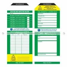 SCAFFOLDING TAG/CARD YELLOW/RED/GREEN BIG