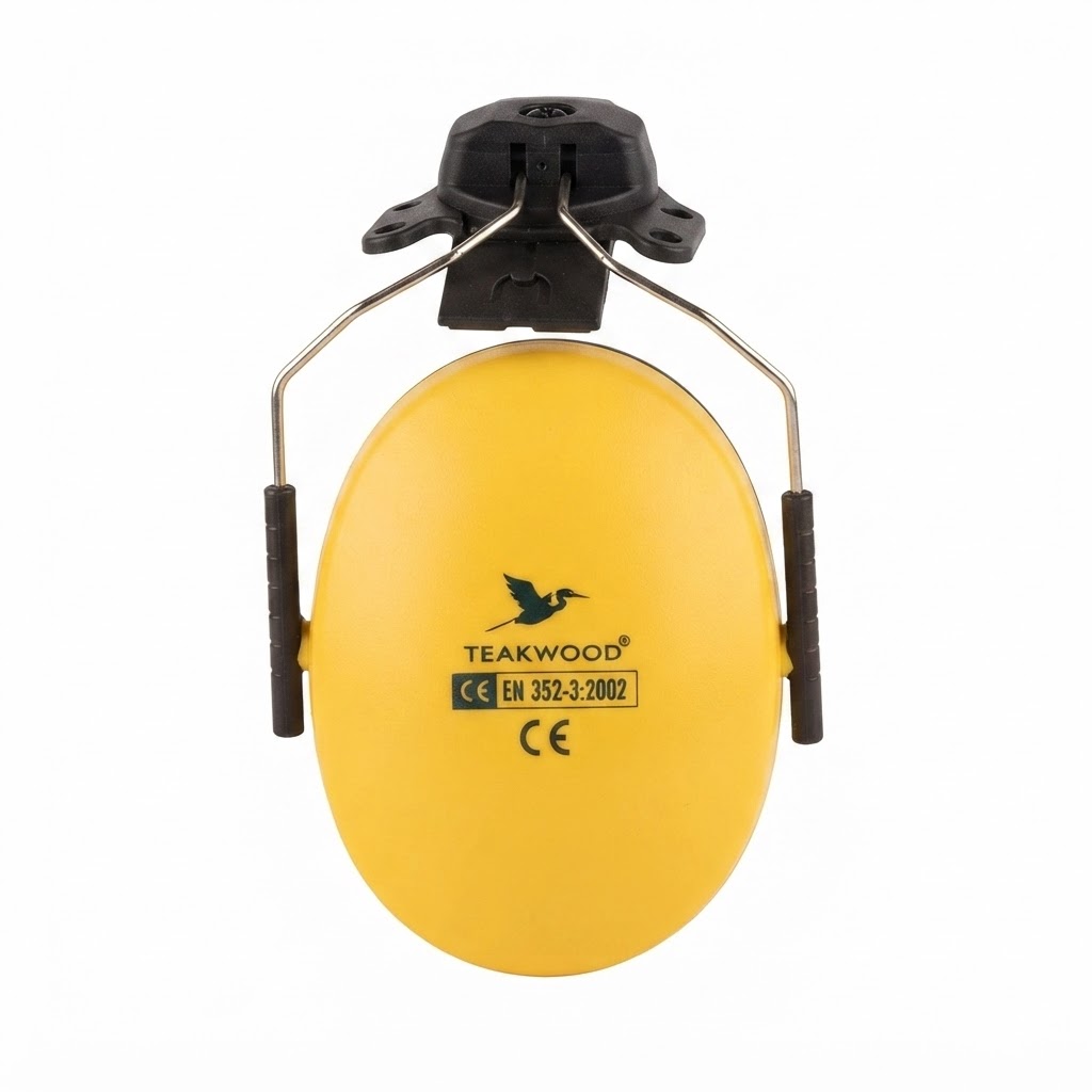 TEAKWOOD HELMET MOUNTED EAR MUFF RED/YELLOW