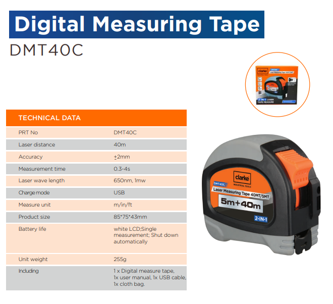 DIGITAL M.TAPE 5MTR/40MTS CLARKE
