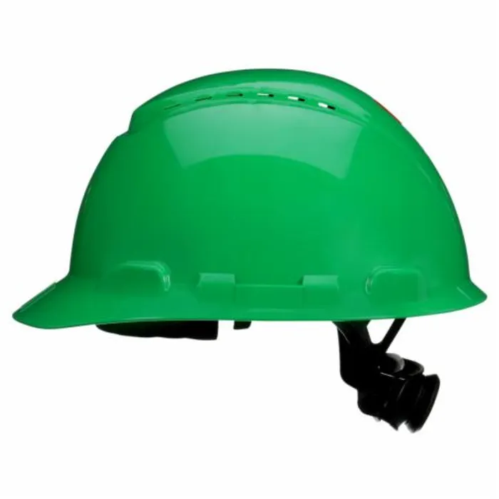 3M GREEN HARD HAT WITH 4-POINT RATCHET SUSPENSION