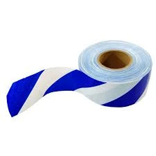 WARNING TAPE 2" BLUE & WHITE