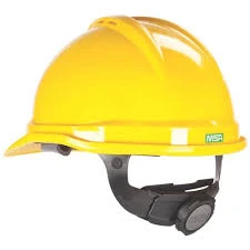 MSA HELMET HALF BRIM RACHET-YELLOW