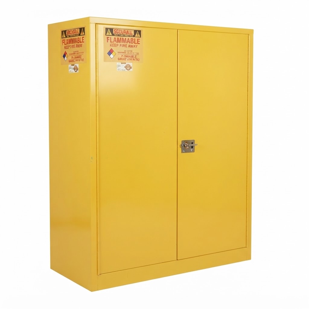 60 Gallon Flammable Storage Cabinet, Self-Close Self-Latch Safe-T-Door