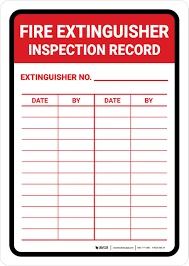 INSPECTION TAG FIRE EXTINGUSHER-PLASTIC
