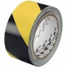 WARNING TAPE 2" YELLOW & BLACK 100M HI-TEX