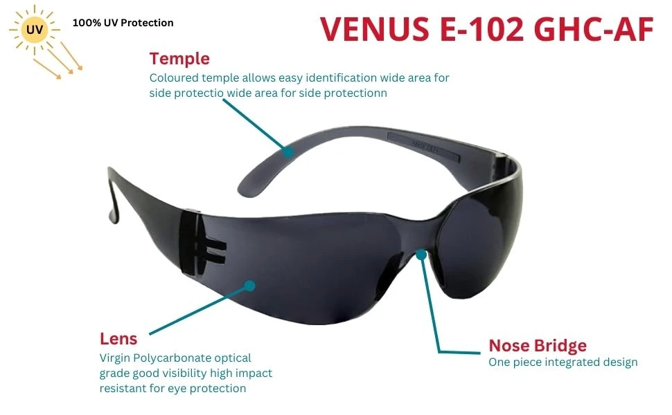 VENUS SAFETY GLASS DARK  E102-GHC