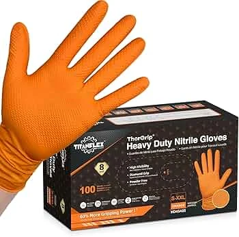 ARMVAULT NITRILE GLOVE ORANGE AND WHITE