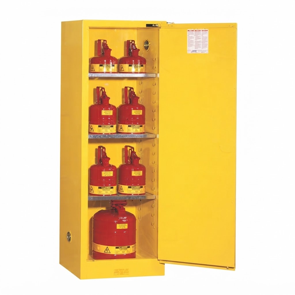 22 Gallon Flammable Storage Cabinet, Self-Close Self-Latch