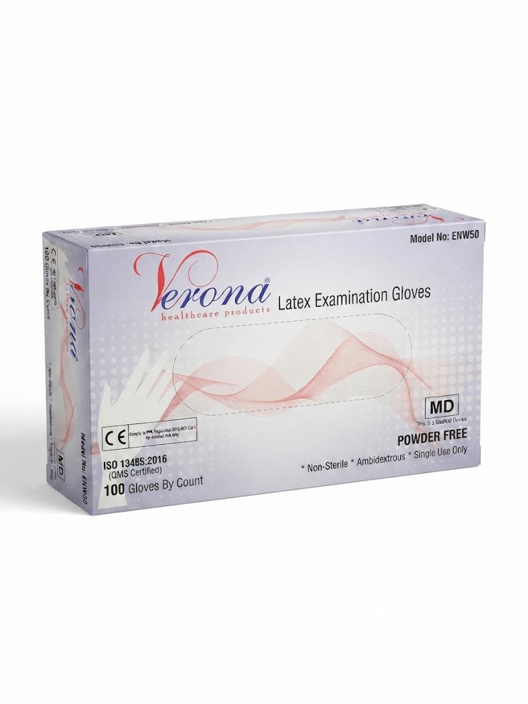 VERONA LATEX EXAMINATION GLOVES 100/PCS