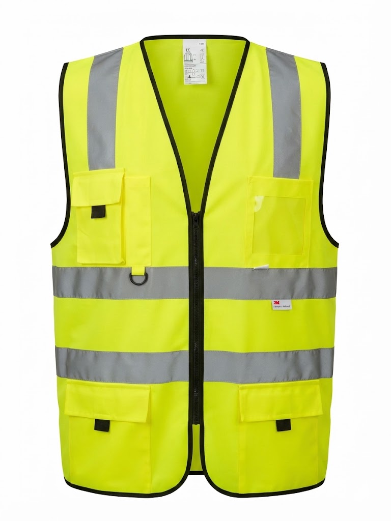 3M VEST SINGLE COLOUR YELLOW WITH POCKET
