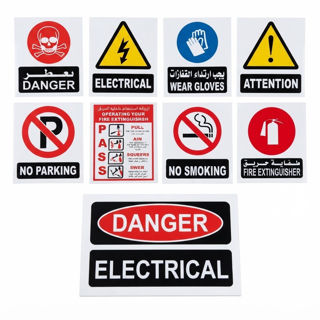 WARNING STICKER  ALL SIGNS 20X25