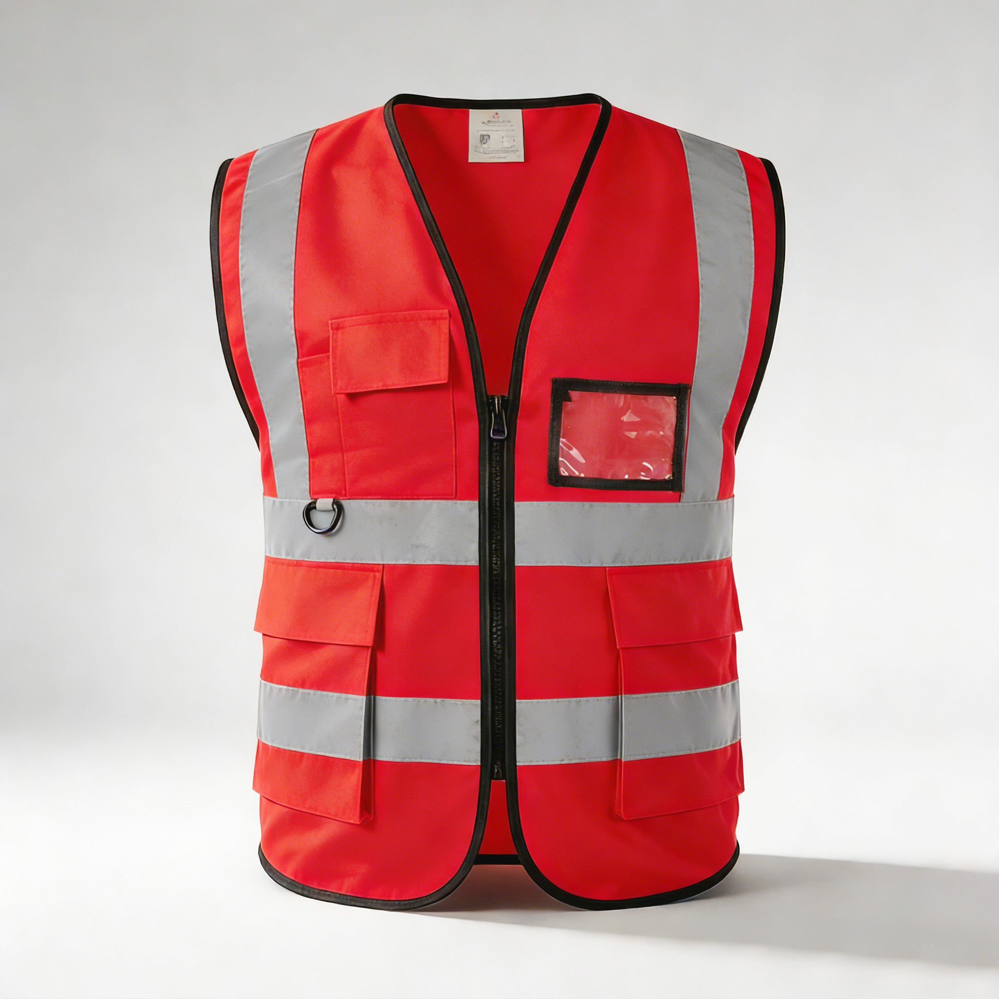 SAFETY VEST RED WITH 4 POCKET 120 GSM