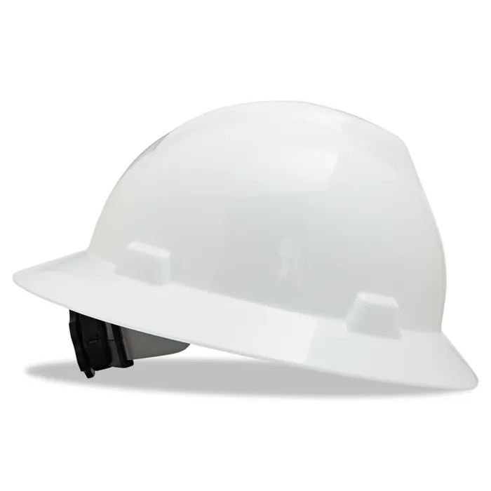 MSA V-Gard® Full Brim Hard Hat With Ratchet/4 Point Ratchet Suspension, White