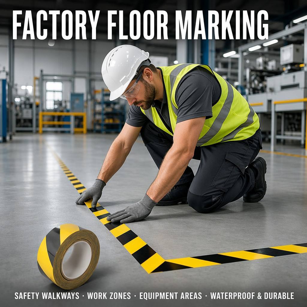 FLOOR TAPE 2" 25M YELLOW&BLACK