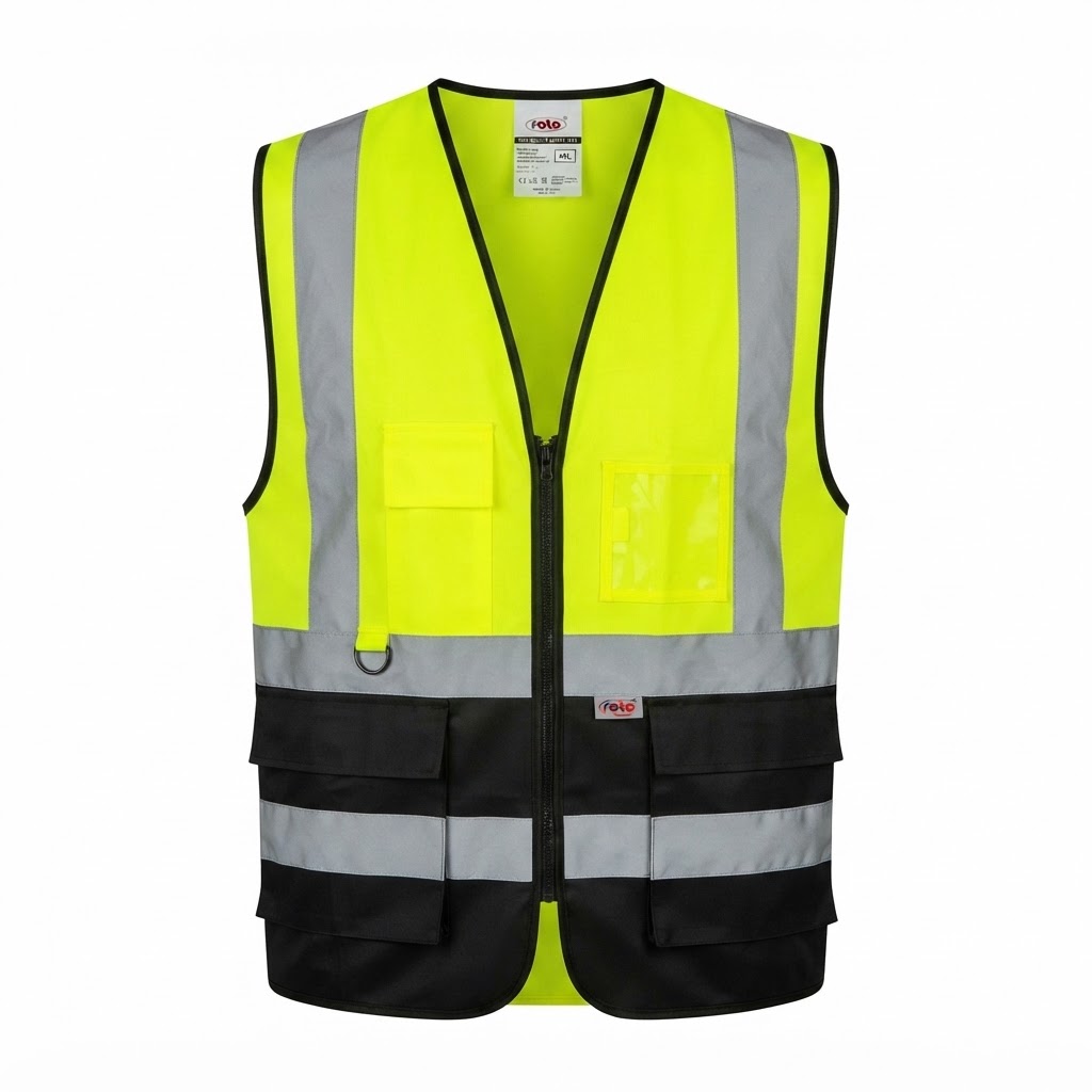 ROTO VEST 5 POCKET 120 GSM YELLOW/BLACK