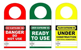 SCAFFOLDING TAG YELLOW/RED/GREEN SMALL