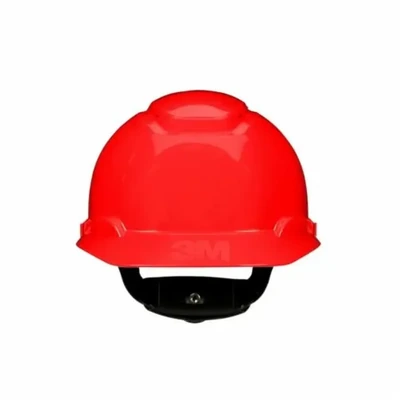 3M RED HARD HAT WITH 4-POINT RATCHET SUSPENSION