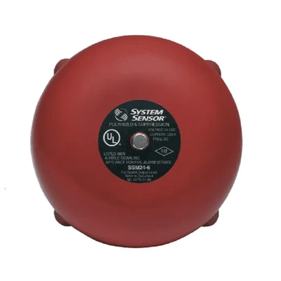 NOTIFIER Fire Alarm Bell, 6" W/ Weather-Proof Back Box- Audio/Visual Appliances - SSM24-6