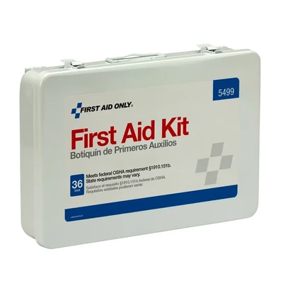 36 Unit First Aid Kit With BBP And CPR, Metal Case First Aid Only-5499