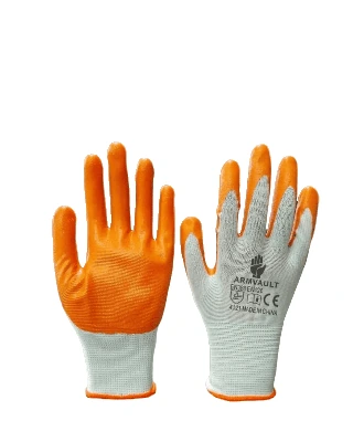 ARMVAULT NITRILE GLOVE ORANGE AND WHITE